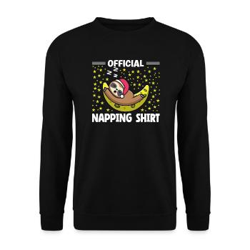 amant paresseux endormi pingouin mignon sieste - Sweat-shirt Unisexe - noir - Devant - Alina (178cm) & Michal (187cm)