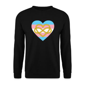 Polyamory Infinity Heart Trans Pride - Unisex Sweatshirt - black - Front - Alina (178cm) & Michal (187cm)
