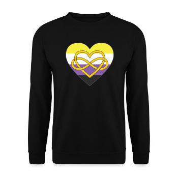 Polyamory Infinity Heart Non-binary Pride - Unisex Sweatshirt - black - Front - Alina (178cm) & Michal (187cm)