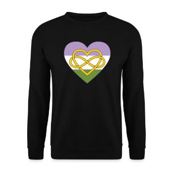 Polyamory Infinity Heart Genderqueer Pride - Unisex Sweatshirt - black - Front - Alina (178cm) & Michal (187cm)