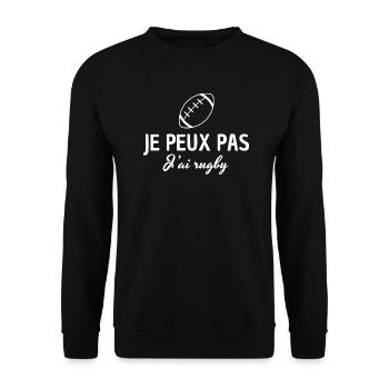 Ich kann nicht, ich habe Rugby - Unisex Pullover - Schwarz - Vorne - Alina (178cm) & Michal (187cm)