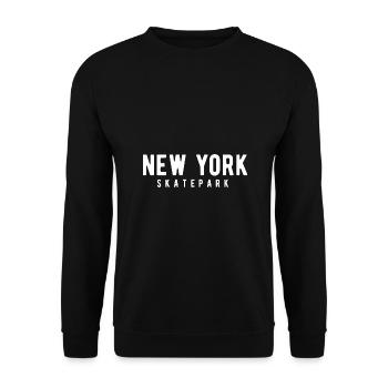 New York Skatepark - Unisex Pullover - Schwarz - Vorne - Alina (178cm) & Michal (187cm)