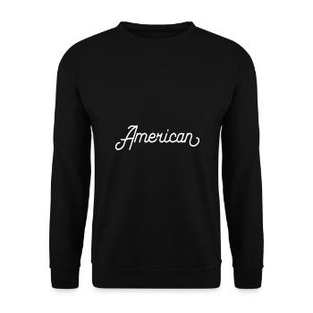 Américain - Sweat-shirt Unisexe - noir - Devant - Alina (178cm) & Michal (187cm)