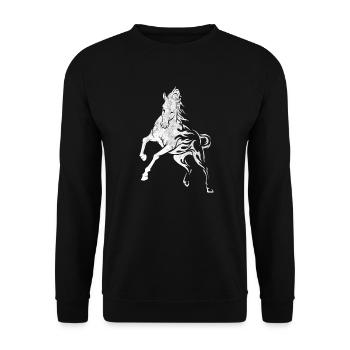 Horse Foal Horse Love Riding Pony Gift - Unisex Sweatshirt - black - Front - Alina (178cm) & Michal (187cm)