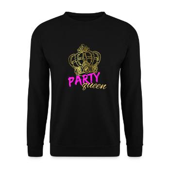 Party Queen - Unisex Pullover - Schwarz - Vorne - Alina (178cm) & Michal (187cm)