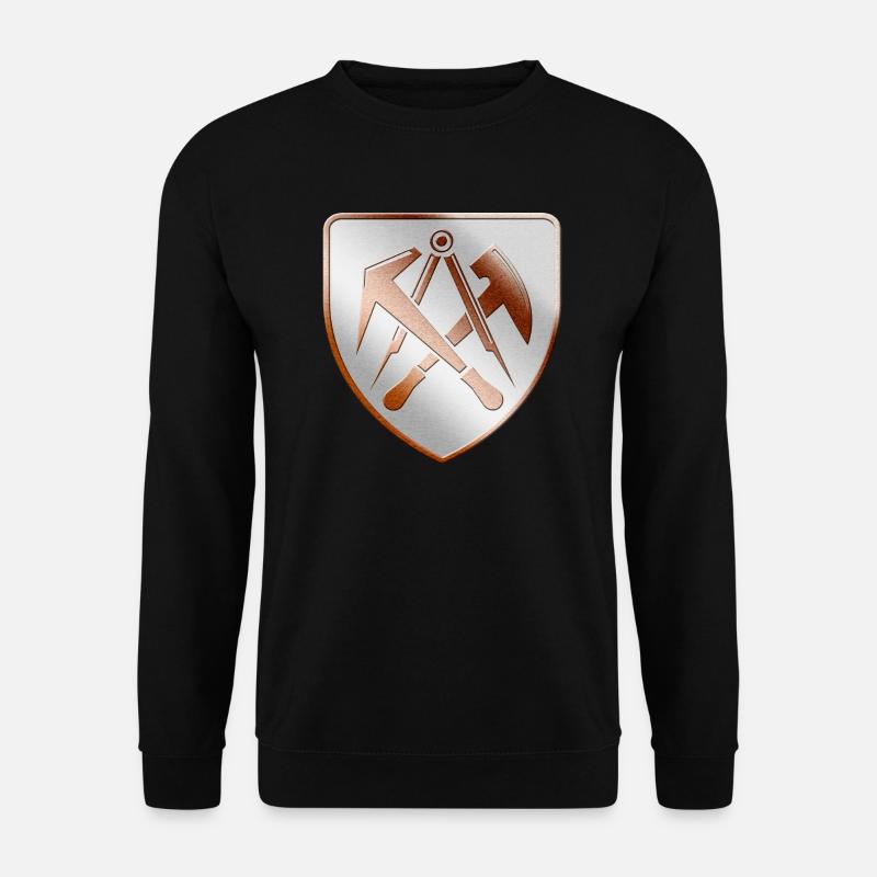 Dachdecker Wappen Schild in 3D - Unisex Pullover - Schwarz