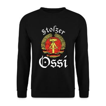 DDR retro Deutschland Design - Unisex Pullover - Schwarz - Vorne - Alina (178cm) & Michal (187cm)