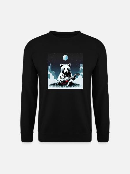 Bear with guitar - Unisex Sweatshirt - black