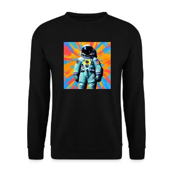 Stylish astronaut - Unisex Sweatshirt - black - Front - Alina (178cm) & Michal (187cm)
