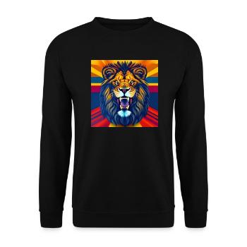 Lion's head - Unisex Sweatshirt - black - Front - Alina (178cm) & Michal (187cm)