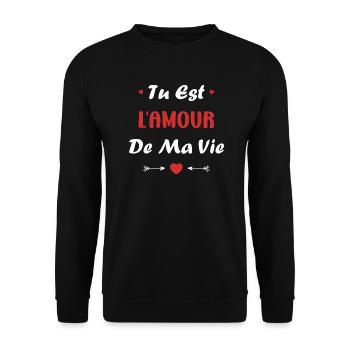 Tu est l'amour de ma vie - Sweat-shirt Unisexe - noir - Devant - Alina (178cm) & Michal (187cm)