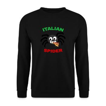 spider araignée rigolote italie - Sweat-shirt Unisexe - noir - Devant - Alina (178cm) & Michal (187cm)