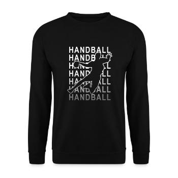 Handball Verlauf - Unisex Pullover - Schwarz - Vorne - Alina (178cm) & Michal (187cm)