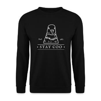 Stay Coo Bird | Funny Cool Pigeon Birding - Unisex Sweatshirt - black - Front - Alina (178cm) & Michal (187cm)
