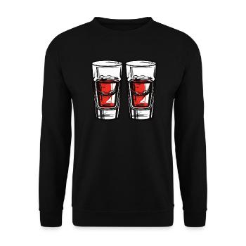 Verre à tequila - Sweat-shirt Unisexe - noir - Devant - Alina (178cm) & Michal (187cm)