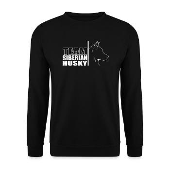 TEAM Husky de Sibérie Chien Wilsigns - Sweat-shirt Unisexe - noir - Devant - Alina (178cm) & Michal (187cm)