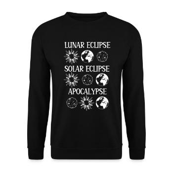 Lunar Eclipse Solar Eclipse Apocalypse - Unisex Sweatshirt - black - Front - Alina (178cm) & Michal (187cm)