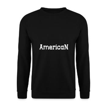 Américain - Sweat-shirt Unisexe - noir - Devant - Alina (178cm) & Michal (187cm)