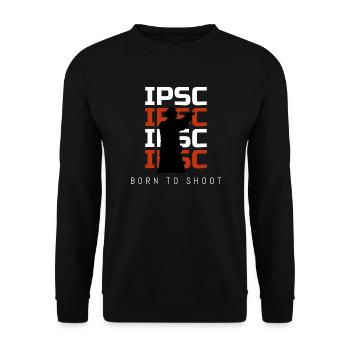 IPSC - Geboren um zu schießen - Unisex Pullover - Schwarz - Vorne - Alina (178cm) & Michal (187cm)