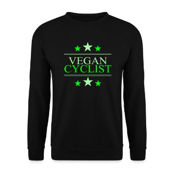 Vegan Cyclist - Fueled By Veggies - Unisex Sweatshirt - black - Front - Alina (178cm) & Michal (187cm)