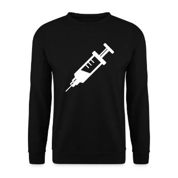Spritze Injektion - Unisex Pullover - Schwarz - Vorne - Alina (178cm) & Michal (187cm)