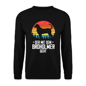 Broholmer Herrchen - Unisex Pullover - Schwarz - Vorne - Alina (178cm) & Michal (187cm)