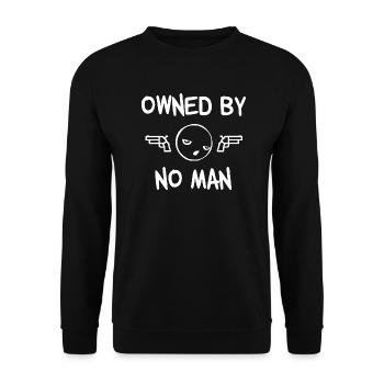 owned by no man - Unisex Sweatshirt - black - Front - Alina (178cm) & Michal (187cm)