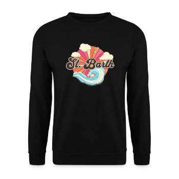 Saint Barthélemy Rétro Plages des années 80 - Sweat-shirt Unisexe - noir - Devant - Alina (178cm) & Michal (187cm)