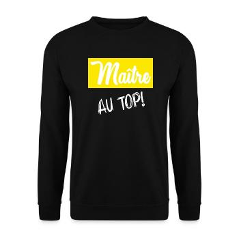 MASTER. MASTER. HUMOR - Unisex Sweatshirt - black - Front - Alina (178cm) & Michal (187cm)