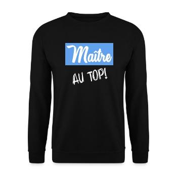 MASTER. MASTER. THANK YOU. THANK YOU MASTER - Unisex Sweatshirt - black - Front - Alina (178cm) & Michal (187cm)