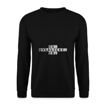 Es eskaliert eh! - Unisex Pullover - Schwarz - Vorne - Alina (178cm) & Michal (187cm)