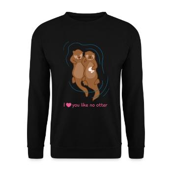 Otter Love - Unisex Sweatshirt - black - Front - Alina (178cm) & Michal (187cm)