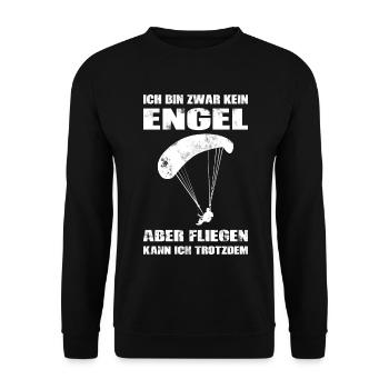 Paragliding Gleitschirmfliegen Geschenk - Unisex Pullover - Schwarz - Vorne - Alina (178cm) & Michal (187cm)