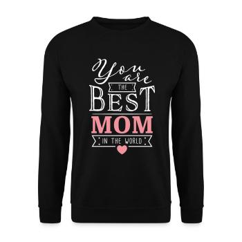 Best Mom - Beste Mama Mami Mutter Mutti Geschenk - Unisex Pullover - Schwarz - Vorne - Alina (178cm) & Michal (187cm)