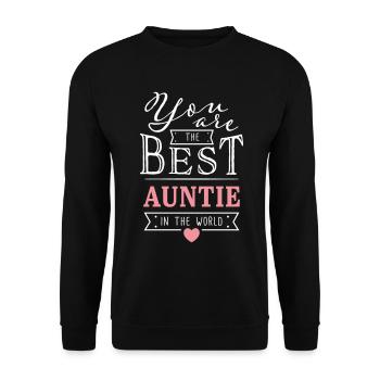 Best Auntie - Best Aunt, Godmother Gift Idea - Unisex Sweatshirt - black - Front - Alina (178cm) & Michal (187cm)