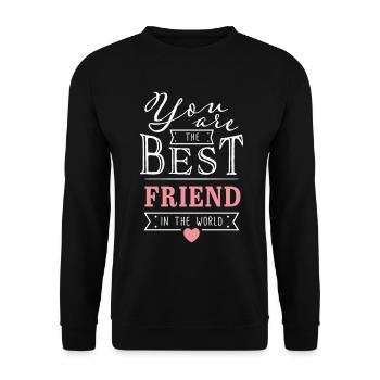 Best Friend - Beste Freundin Freundschaft Geschenk - Unisex Pullover - Schwarz - Vorne - Alina (178cm) & Michal (187cm)