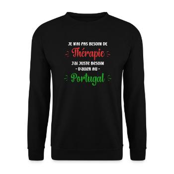 Pas besoin de thérapie portugal - Sweat-shirt Unisexe - noir - Devant - Alina (178cm) & Michal (187cm)