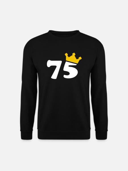 75 Krone 75. Geburtstag 75 Jahre - Unisex Pullover - Schwarz