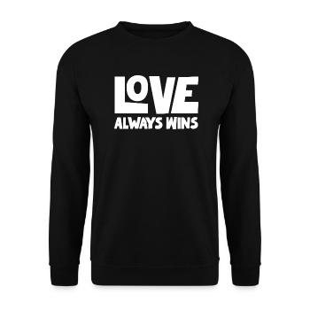 L’amour gagne toujours - Sweat-shirt Unisexe - noir - Devant - Alina (178cm) & Michal (187cm)