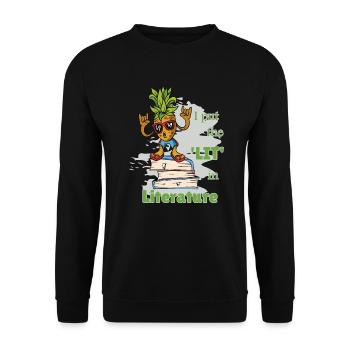 Drôles Dictons Littérature Livres Écriture Ananas - Sweat-shirt Unisexe - noir - Devant - Alina (178cm) & Michal (187cm)