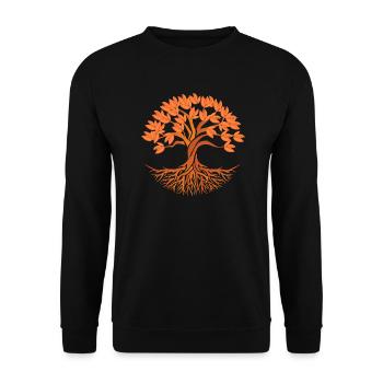 PEACE LOVE TREE - Unisex Sweatshirt - black - Front - Alina (178cm) & Michal (187cm)