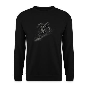 Skateboard - Unisex Sweatshirt - black - Front - Alina (178cm) & Michal (187cm)