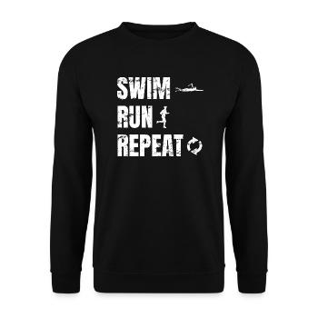 SwimRun Natation Jogging Sports d’Endurance Idée - Sweat-shirt Unisexe - noir - Devant - Alina (178cm) & Michal (187cm)