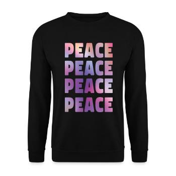 Frieden gegen Krieg statement weihnachten - Unisex Pullover - Schwarz - Vorne - Alina (178cm) & Michal (187cm)