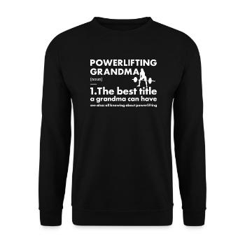 Sport Grandma Powerlifting - Unisex Sweatshirt - black - Front - Alina (178cm) & Michal (187cm)