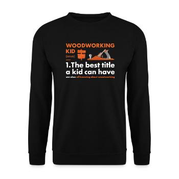 Woodworker Kid Definition Woodworking - Unisex Sweatshirt - black - Front - Alina (178cm) & Michal (187cm)