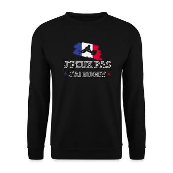 Ich kann nicht, ich habe Rugby - Unisex Pullover - Schwarz - Vorne - Alina (178cm) & Michal (187cm)