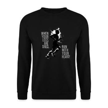 To run - Unisex Sweatshirt - black - Front - Alina (178cm) & Michal (187cm)