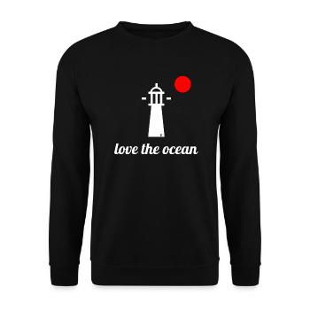 Meer Leuchtturm - Unisex Pullover - Schwarz - Vorne - Alina (178cm) & Michal (187cm)
