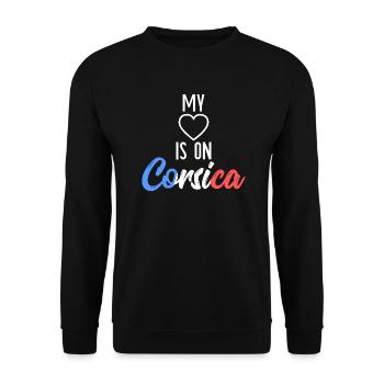 Ich liebe Korsika - Unisex Pullover - Schwarz - Vorne - Alina (178cm) & Michal (187cm)
